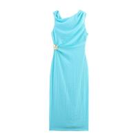 OUWU- . Vestidos de lino sin mangas, mujer, Haruku musulmán informal para vacaciones, elegante vestido de fiesta de verano 2025 Vintage - details 1