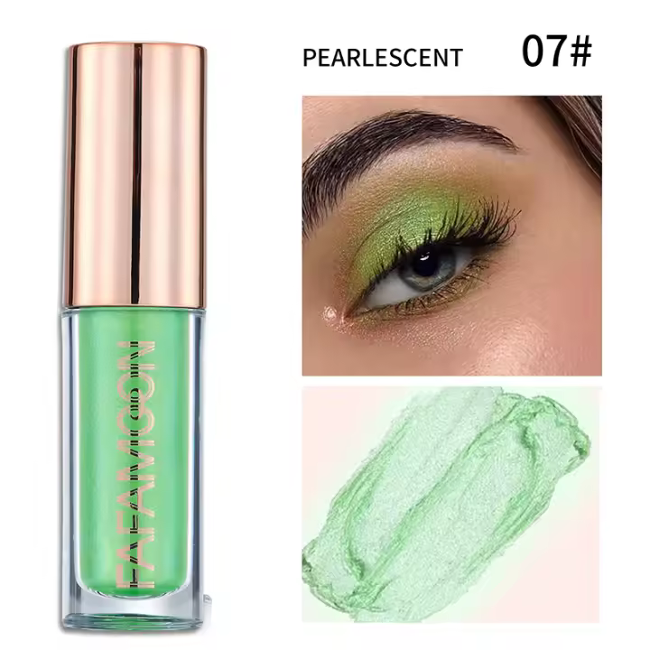 Sombra de Ojos Líquida Brillante Monocromática Barra de Maquillaje de Lentejuelas Doradas y Moradas para Realzar la Piel Impermeable y Brillante - 1
