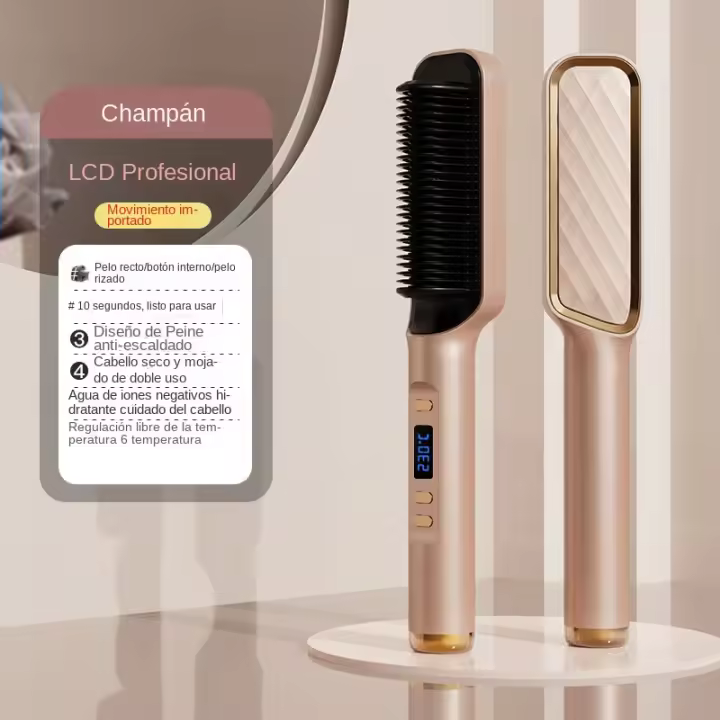 Cepillo Alisador Pelo - Planchas de Pelo Profesional, 5 Temperaturas, 130° C-210..° C, Calentamiento Rápido, Protección - 1