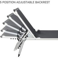 Tumbona plegable de aluminio sin sombrilla, Azul - details 9