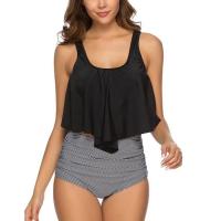 Bikini de Cintura Alta para Mujer Traje de Baño Grande con Flecos Traje de Baño de Verano con Estilo Flamenco Traje de Baño para Playa con Volantes - details 0