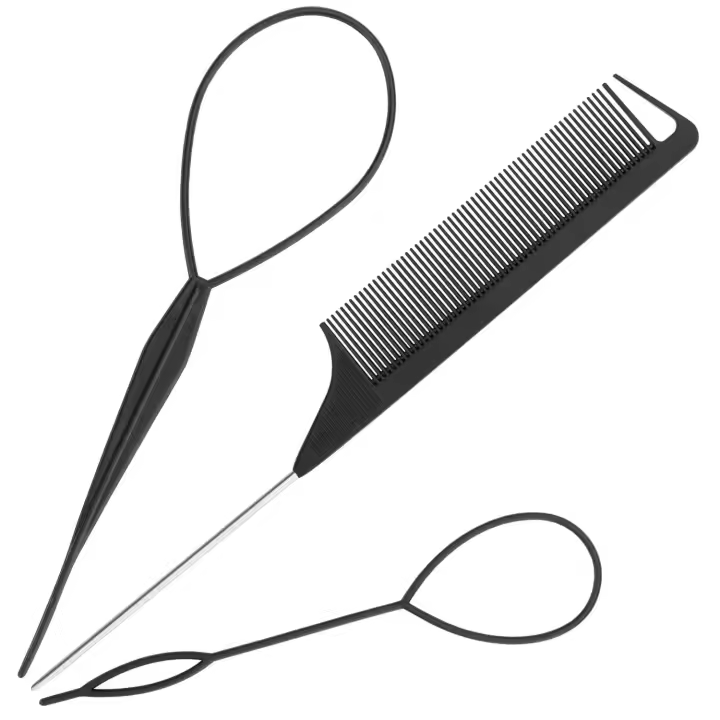 Scttomon Herramientas de Peinado de Cola Paquete de 4 Combo de Trenza Francesa - 1