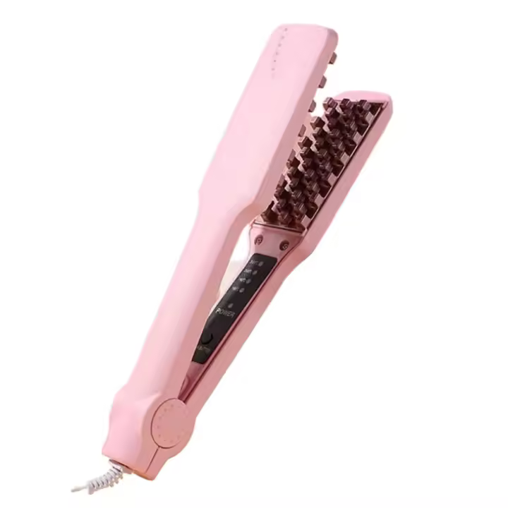 Voluminizador de pelo profesional de cerámica, rizador corrugado esponjoso, plancha plana, férula de maíz, 4 temperaturas, rejilla 3D - 1