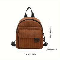 Mochila vintage de pana: EL VIENTO SOPLA EL RÍO FLUYE - 19cm/7.48in x 26cm/9.90in - Cierre de cremallera - Forro de poliéster - Perfecta para la escuela o salidas informales - details 0