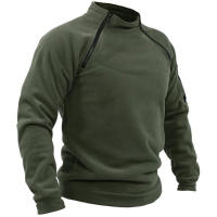 Chaqueta De Fleece Táctica Para Hombres Abrigo Termal Con Cremalleras Resistente Al Viento Para Senderismo Y Uso Diario Estilo Militar Sin Cuello Alto - details 6