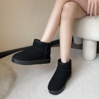 Botas de nieve de ante de vaca para mujer, botines cálidos con felpa gruesa, para clima frío, invierno nuevo 2023 - details 7