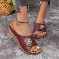 Sandalias casuales de verano para mujer, nuevas, con plataforma, flores, punta abierta, talla grande, cosidas y huecas - details 2