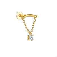 Arete de 2 piezas para mujer, Piercing de oreja de hélice Tragus Rook, mariposa, circonita, cartílago de oreja, Piercing de gota, Luna, aro de oreja, lóbulo, joyería - details 3
