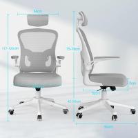 Silla de Oficina Ergonómica Ajustable Respirable, Ajustable, Giratoria de 360°, Reposabrazos Abatibles de 90°, Soporte Lumbar - details 2