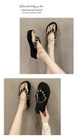 Nuevas Sandalias de Verano para Mujer 2025 Diamantes de Imitación, Estilo Playero, Viento, Moda, Talón Inclinado, Antideslizantes - details 8