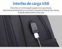 Mochila minimalista para hombre, mochila para ordenador de 15,6 pulgadas, almacenamiento multicapa, con interfaz USB - details 4