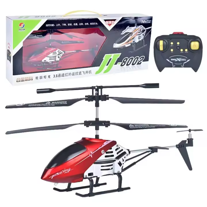 Helicóptero RC de Aleación 3.5CH con Estabilizador de Giro Luz LED Recargable USB - 1