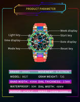 Reloj Deportivo para Hombres Smael con Doble Pantalla Analógico Digital Resistente al Agua Militar Colorido Material de Banda de Hierro Forma Redonda Movimiento de Reloj Deportivo - details 5