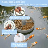 Anillo de alimentación de peces flotante redondo, alimentador de alimentos para acuario de plástico gris, alimentador de peces para estanque duradero, patio de jardín al aire libre, 3 uds. - details 2