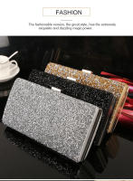 Bolso de mano de noche con lentejuelas de diamante para mujer, bolso de mano para boda, bolso de hombro para Banquete de fiesta, negro, dorado y plateado - details 1
