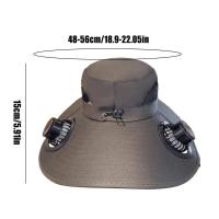 Sombrero de ventilador con panel solar, sombrero de cubo, ala ancha, protección UV, equipo deportivo al aire libre para mujeres, hombres, vacaciones en la playa, - details 14