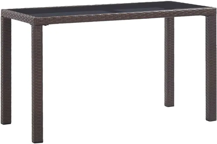 Mesa de jardín, muebles, mesa auxiliar, decoración exterior, terraza, exterior, patio, parque, ratán sintético gris - 1