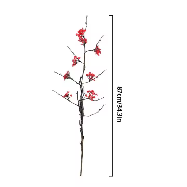 Ramas de flores de cerezo artificiales de tacto Real, ramas de Sakura de simulación elegantes de plástico, flor falsa hecha a mano realista - 1