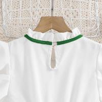 Falda Plisada de Khaki para Niñas Mangas de Pétalo Blanco Estilo Preppy para Cumpleaños - details 21