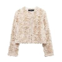 Chaqueta Elegante de Moda para Mujer Otoño 2024 Manga Larga Estilo Callejero con Flor Texturada - details 0
