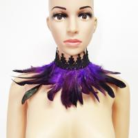 Accesorios de Cosplay victorianos de lujo, gargantilla de plumas, Collar de encaje, envoltura para el cuello, disfraz de fiesta Punk - details 3