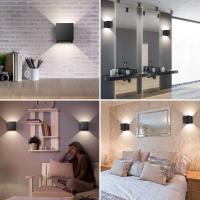 4 Piezas Aplique de Pared Interior/Exterior 12W Aplique Exterior Pared 3000K Blanco cálido Ángulo de haz Ajustable Negro Apliques Pared Led Impermeable - details 28