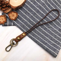 Correa de cuello de cuero genuino de vaca para teléfono móvil, insignia, llaves, identificación, tarjeta de crédito, tarjetero, cordón para muñeca y cuello, llavero - details 7