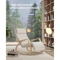 Mueble Ottoman de Madera de Abedul Mueble de Descanso Ajustable con 5 Posiciones, Carga Máxima de 150kg, Para Dormitorio, Salón Gris Claro y Natural - details 11