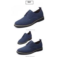 Zapatos informales de gamuza para hombre, calzado con cordones, Oxford azul, planos, transpirables, talla grande 38-48 - details 28