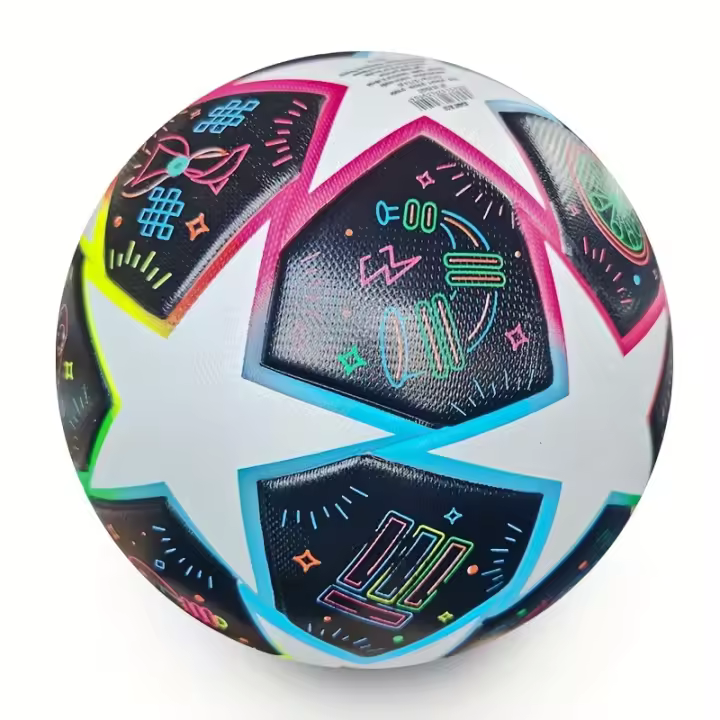 Balón De Fútbol De Cuero PU Hecho A Mano De Larga Duración, Perfecto Para Entrenamiento Y Competición, Tamaño 5 - 1