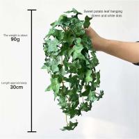 Mechones artificiales suaves, hojas de árboles tropicales de plantas verdes, hojas de hierba de la suerte para bonsái doméstico, nuevo - details 15