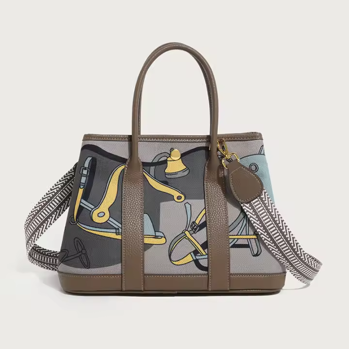 Bolso Tote de Verano 2025 para Mujer Diseño Floral con Arte Callejero Capacidad y Asas Reforzadas - 1