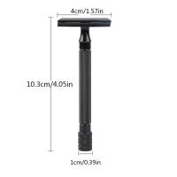 Afeitadora Plegable Clásica de Seguridad para Hombres en Acero Inoxidable con Cuchillas para Barbero Afeitadora de Barba y Flequillo - details 3