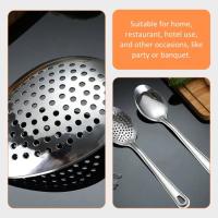 Colador de acero inoxidable pulido, cuchara para sopa, cabezal puntiagudo, filtro de aceite multifuncional, colador, cuchara de sopa para el hogar - details 7