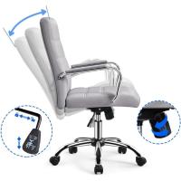 Silla Giratoria de Oficina Sillón de Trabajo con Respaldo Tapizado Asiento Sintético Altura Ajustable Negro - details 24