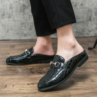 Sandalias con diseño de piedra sintética para hombre, zapatos con hebilla de herradura, tacón versátil, a la moda - details 14