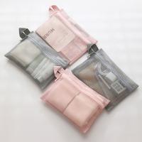Bolsa de lavado de maquillaje de malla Simple, bolsa de artículos de tocador hueca impermeable, bolsa de almacenamiento ligera de secado rápido, viaje - details 8