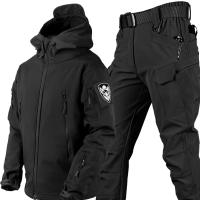 Conjunto de top y pantalones de motocicleta para hombre, chaqueta gruesa de felpa a prueba de viento para exteriores, Otoño e Invierno - details 3