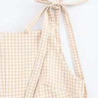 TRAFZA mujer arco Correa decoración cuello cuadrado sin mangas espalda cremallera Sling vestidos verano 2025 mujeres High Street Mini vestido - details 7