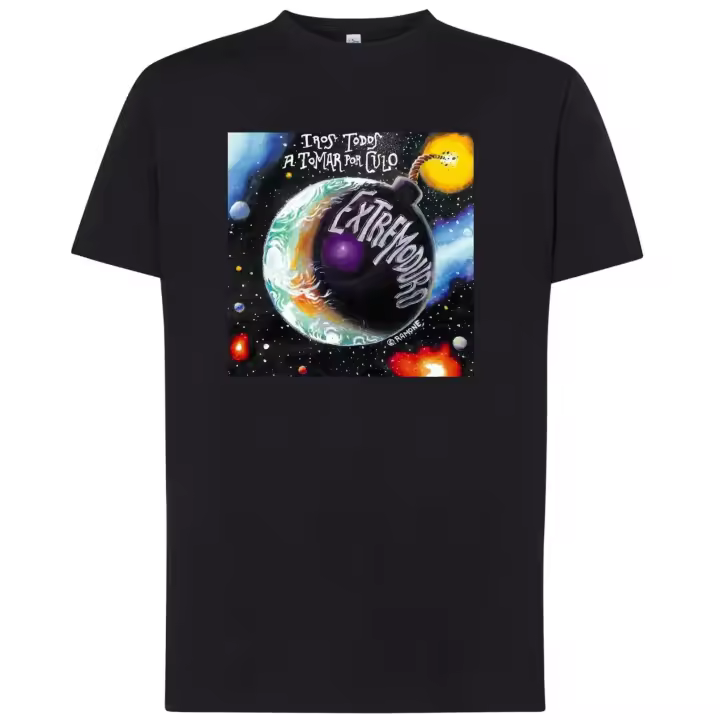 Camiseta Extremoduro - Todos a tomar por culo |   Algodón |   Manga Corta Punto liso 100% algodón - cuello redondo - Punto liso de algodón - 180 gramos/*m² - 1