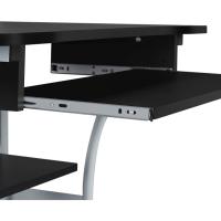 Mesa Escritorio con Ruedas Escritorio con Estanteria 80x50x132cm Mesa de Ordenador con Bandeja de Teclado para Espacio Límite Negro - details 6