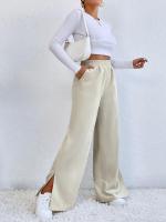 Pantalones de pana para mujer, cintura alta recta, pierna ancha, otoño, elegantes y originales - details 12
