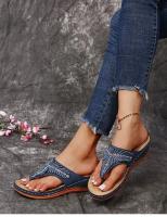 Women Open Toe Boho Casual Sandals Hollow Out Flip Flops Summer Wedge Sneakers Women's Footwear - details 7