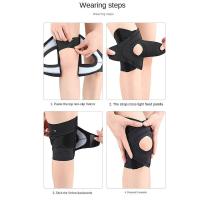 Rodillera deportiva elástica para hombre y mujer, rodillera de seguridad transpirable, Protector de pierna, correa Ajustable - details 3
