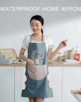 Cocina doméstica, limpieza a mano, a prueba de aceite, impermeable, para hombres y mujeres, cintura para adultos, monos de café a la moda, delantal para limpiar las manos - details 4