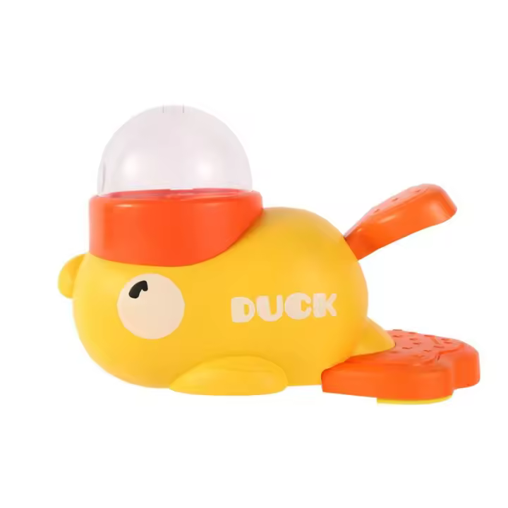 Dispensador Automático de Comida para Mascotas Juguete Interactivo Patito Amarillo - 1