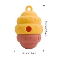 Juguete de silicona con forma de piña para perro, resistente a mordeduras, rechinar los dientes, alimentación, juguete para perro a prueba de fugas, cuenco interactivo de comida lenta para mascotas al aire libre - details 0