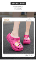 Zapatos perforados de suela gruesa para mujer, zapatos de jardín huecos transpirables, sandalias luminosas DIY para vadear el agua de verano - details 1