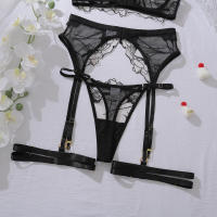 Lencería elegante, sexy y sensual con estampado floral transparente, conjunto de lencería erótica de 5 piezas para mujer, conjunto de sujetador de encaje íntimo y sexy para adultos, edición completa. - details 7