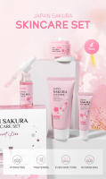 LAIKOU Sakura-Juego de cuidado de la piel, limpiador Facial, crema Facial, esencia, crema para ojos, producto para el cuidado de la piel, Kit de 4 Uds. - details 1